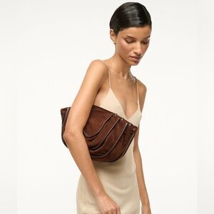 NWT STAUD Wells Suede Convertible Shoulder Bag in 
Mahogany
